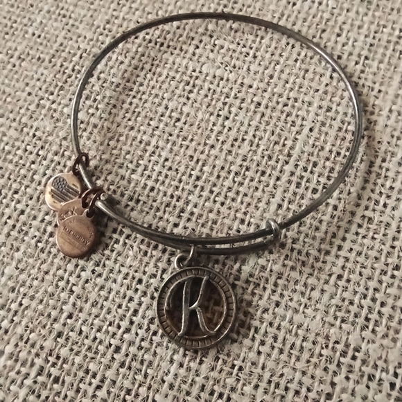 Alex and Ani "K"initial Charm Bangle Bracelet - Picture 2 of 8